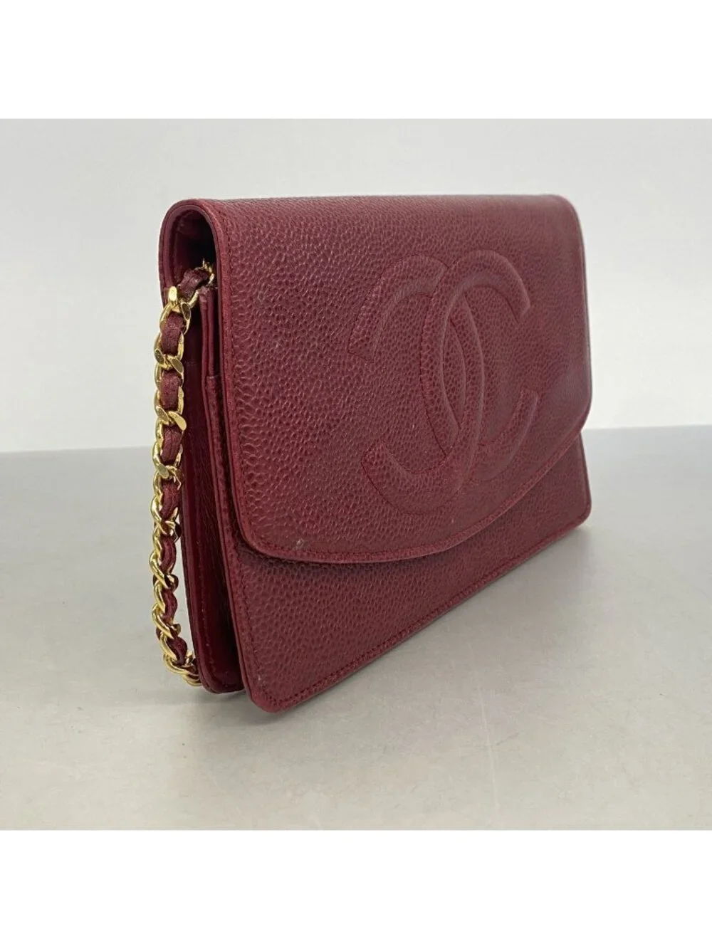 Chanel Wallet on Chain Caviar Leather Bordeaux Gold